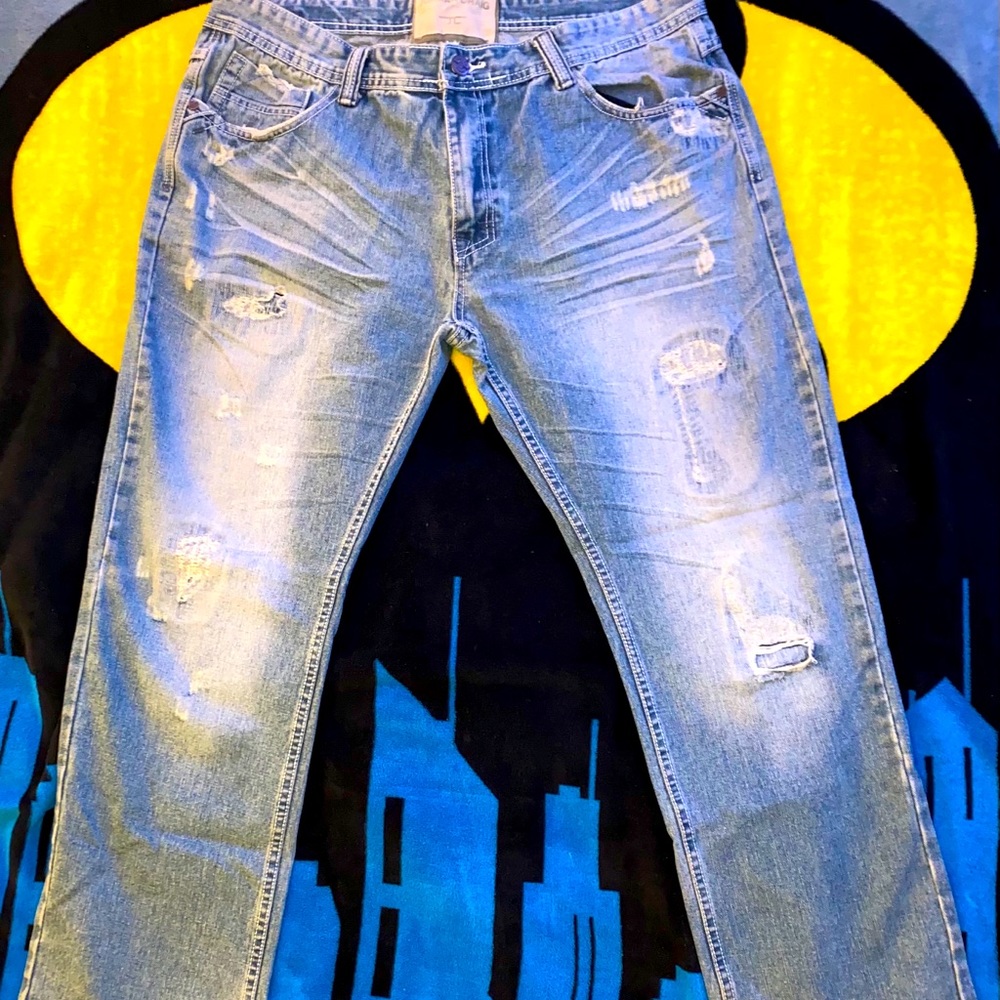 Jordan Craig Distressed Blue Jeans